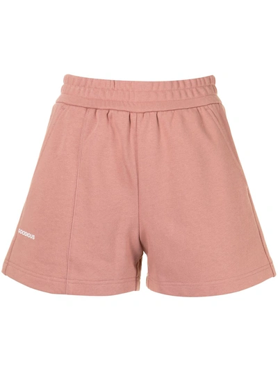 Goodious Logo-print Track Shorts In Pink
