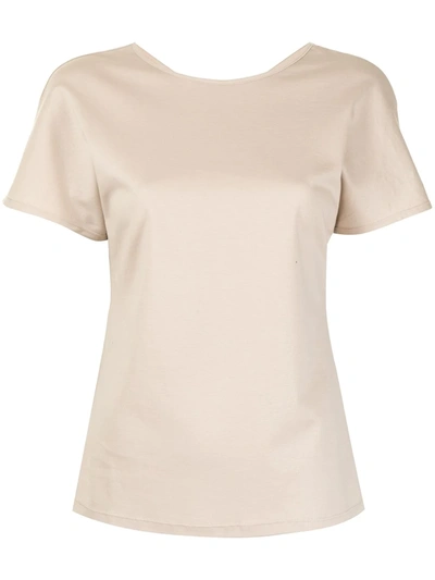 Goodious V-back Cotton T-shirt In Neutrals
