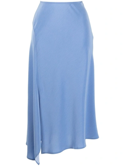 Goodious Side-slit Midi Skirt In Blue