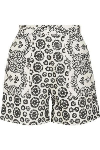 Topshop Unique Cleary Broderie Anglaise Cotton Shorts In White