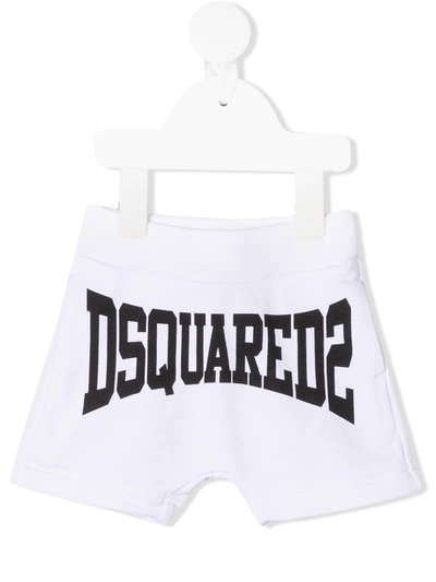 Dsquared2 Babies' Logo-print Track Shorts In White