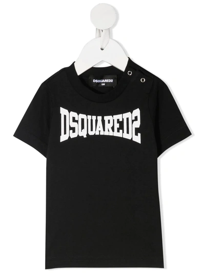 Dsquared2 Babies' Newborn Black D2kids Boxer Logo T-shirt