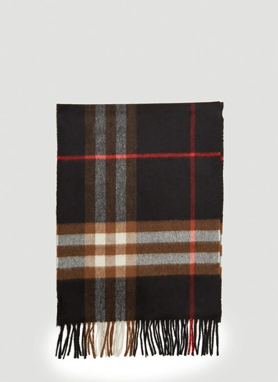 Burberry Check Scarf In Black