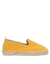 Manebi Hamptons Suede Platform Espadrilles In Ocher