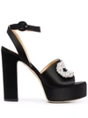 Giannico Daphne Gem-embellished Sandals In Black