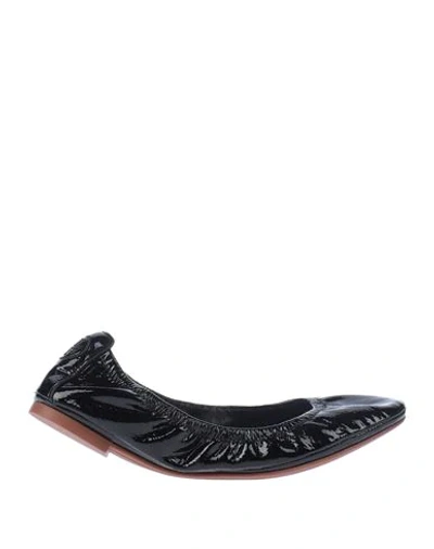 Tory Burch Patent-leather Ballet Flats In Black