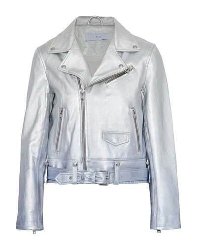 Iro Calum Leather Jacket In Silver