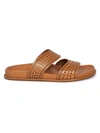 Alaïa Perforated Leather Slides In Tan Clair