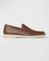 Loro Piana Summer Walk Leather Loafers In Brown