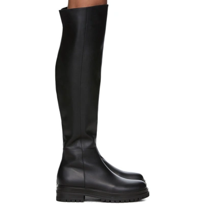 Gianvito Rossi Black Quinn Over-the-knee Leather Boots In Schwarz