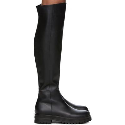 Gianvito Rossi 30mm Quinn Leather Over-the-knee Boots In Black