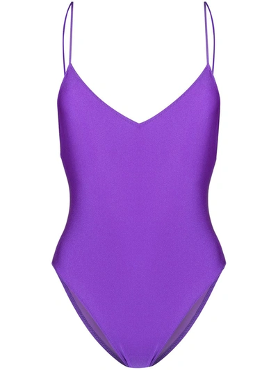 Mc2 Saint Barth Fitted One-piece Swimsuit In Purple