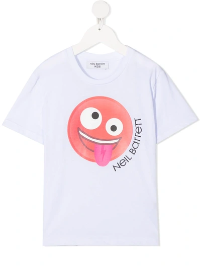 Neil Barrett Teen Smiley-print T-shirt In White