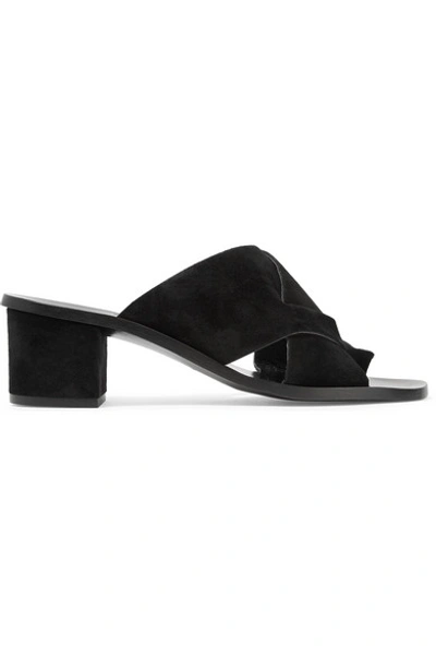 Atp Atelier Felicia Suede Sandals In Black