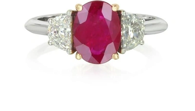 Gucci Rings Ruby And Diamond Gold Ring In Rouge