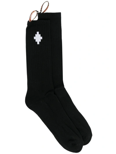 Marcelo Burlon County Of Milan Socks Cross Side Tape Midhigh In Black