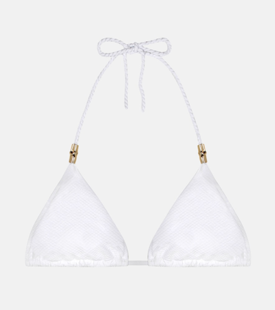Heidi Klein Core Triangle Bikini Top In White