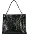 Saint Laurent Womens Black Niki Large Leather Shoulder Bag