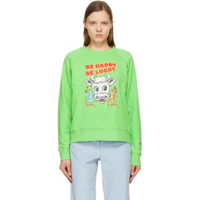 Marc Jacobs Green Magda Archer Edition 'be Happy' Sweatshirt