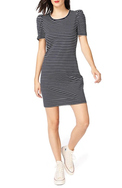 Court & Rowe Classic Stripe Puff Short Sleeve Cotton Dress In Nocolor