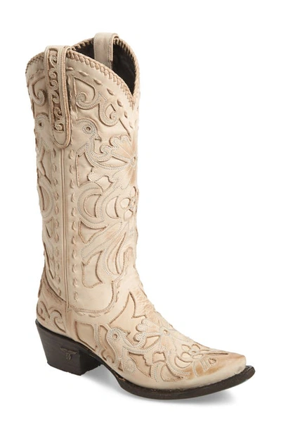 Lane Boots Robin Western Boot In Bone Leather