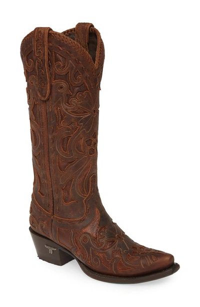 Lane Boots Robin Western Boot In Cognac Leather
