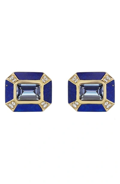 Sorellina Women's Monroe 18k Yellow Gold & Multi-stone Mini Stud Earrings In Blue