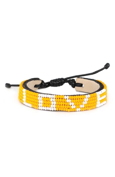 Ubuntu Life Love Beaded Woven Bracelet In Sunflower Yellow