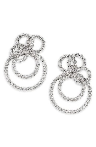 Cristabelle Christabelle Multi Loop Crystal Earrings In Crystal/rhod