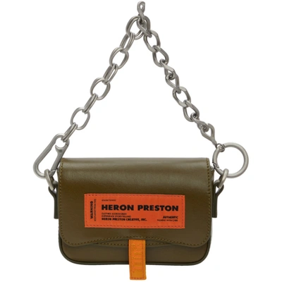 Heron Preston Khaki Mini Canal Bag In Green