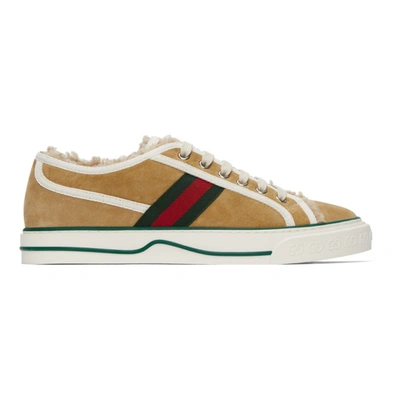 Gucci Beige Suede ' Tennis 1977' Low-top Sneakers In 9563 Butter