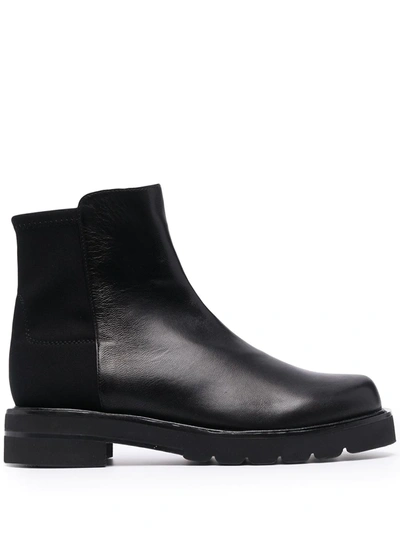 Stuart Weitzman Two-tone Ankle Boots In Black