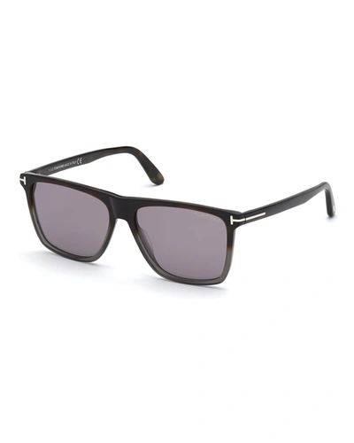 Tom Ford Men's Fletcher Square Plastic Sunglasses In Grey