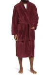 Nordstrom Plush Jacquard Robe In Burgundy Tannin Jacquard Plaid
