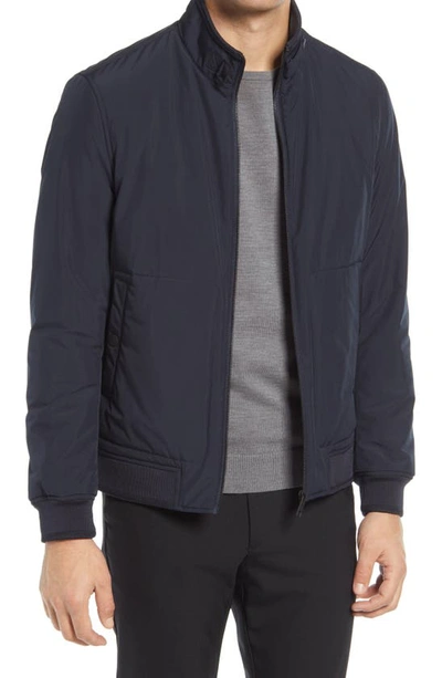 Ted Baker Tynne Canvas Bomber Jacket In Navy