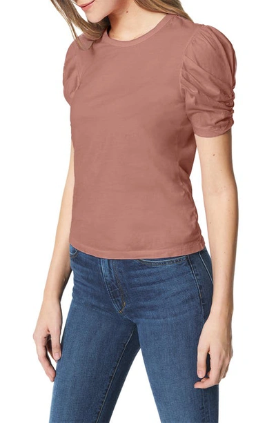 Joe's Solid Twisted Sleeve Top In Lipstick