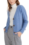 Madewell Cameron Ribbed Crop Cardigan In Heather Sky