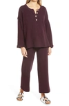 Free People Hailee Knit Set In Deep Mulberry