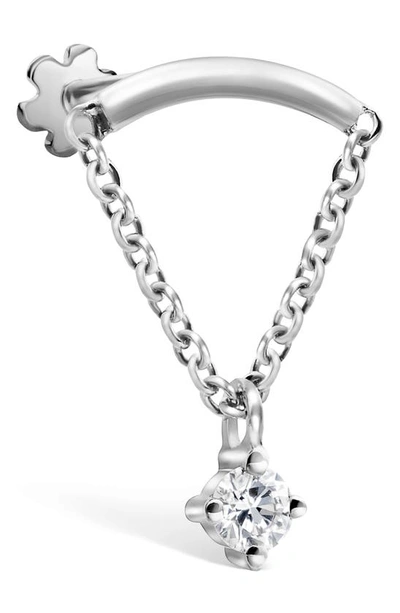 Maria Tash Diamond Threaded Stud Earring In White Gold