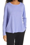 Eileen Fisher Organic Linen Long Sleeve T-shirt In Hydra
