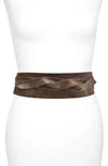 Ada Handmade Leather Wrap Belt In Truffle