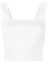 Sandro Bresil Cropped Embroidered Knit Tank Top In White