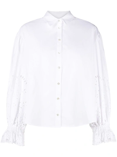 P.a.r.o.s.h Cosan Broderie Anglaise Cotton Shirt In White