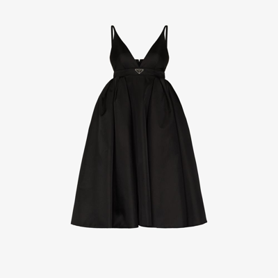 Prada Sleeveless Full Midi Dress In Black