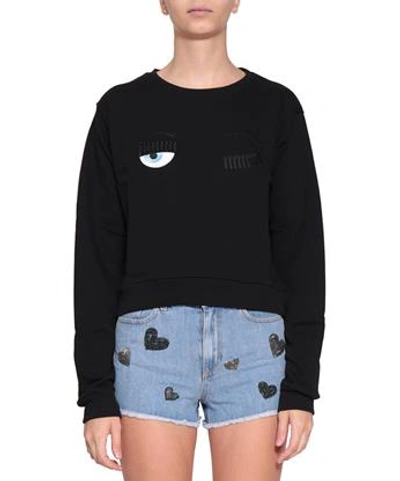 Chiara Ferragni Flirting Sweatshirt In Neronero