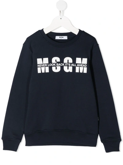 Msgm Black Sweatshirt For Kids With Logo
