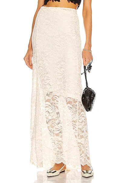 Paco Rabanne Lace-overlay Maxi Skirt In White