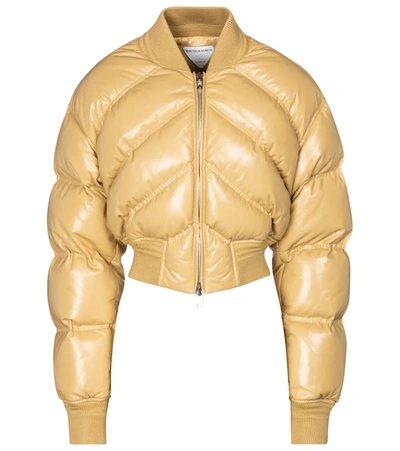 Bottega Veneta Cropped Padded Bomber Jacket In Yellow | ModeSens
