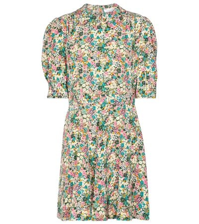 See By Chloé Floral Meadow-print Silk Crepe-de-chine Mini Dress In Multicolour