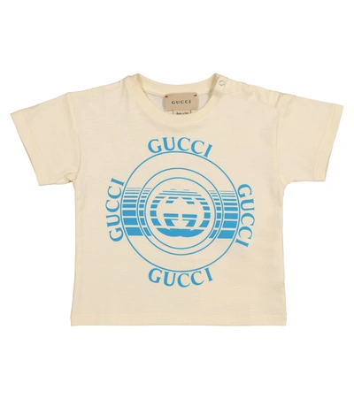 Gucci Babies' Kids Disco Logo T-shirt In Ivory In White